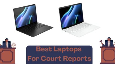 best laptop for court reports - two laptops placed adjacently